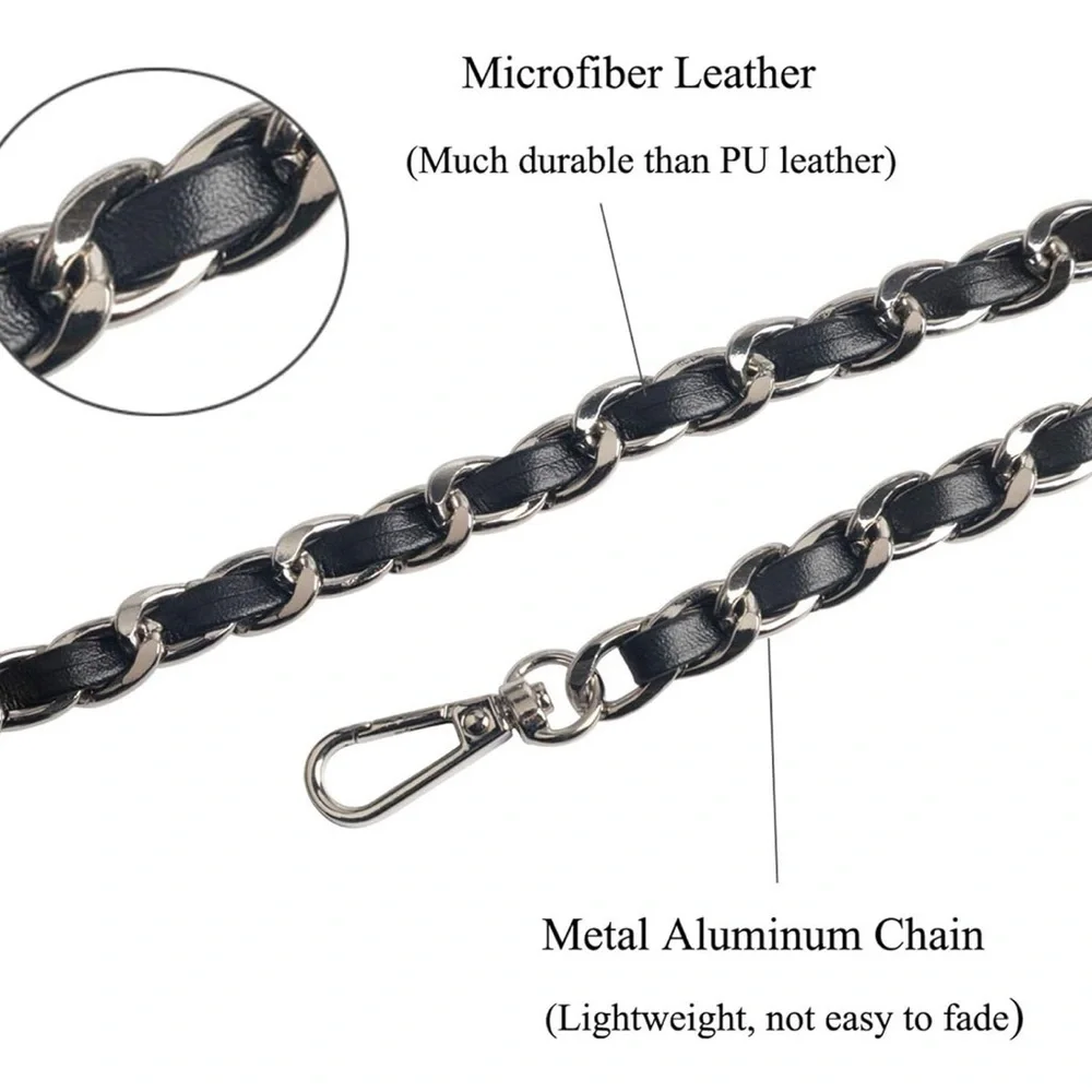 Strap Chanel Style Chain - Faux Leather - Replacement for Crossbody Shoulder Bag - Picture 5 of 8